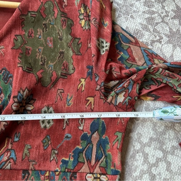 Chaps Y2K Babydoll Women’s XL Mesh Aztec Tribal Print Top Stretch Boho Fairy - Picture 6 of 8